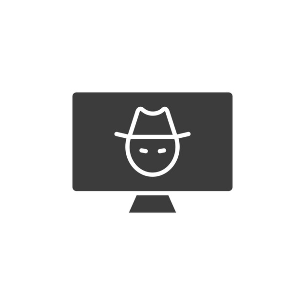 hacker line icon isolated on white background