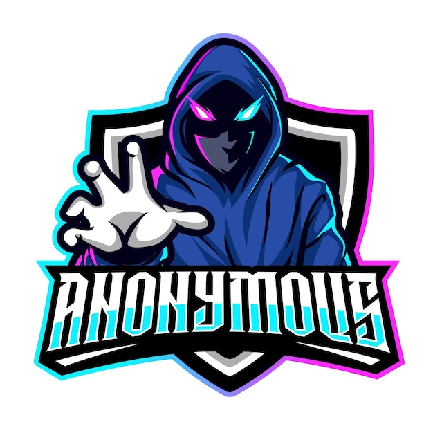 hacker mascot illustration for sports and esports logo