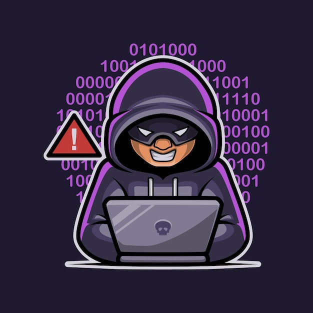 hacker mascot vector illustration works perfectly for your brand business