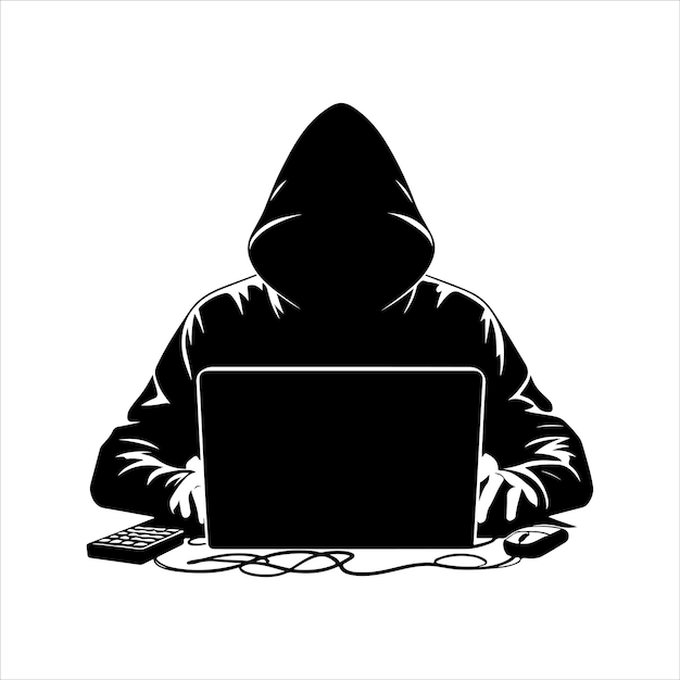 Hacker silhouette vector illustration