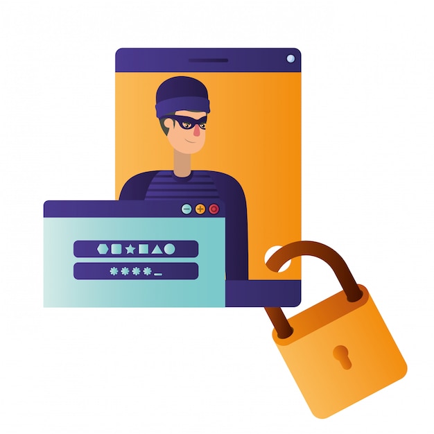 hacker stealing information avatar character