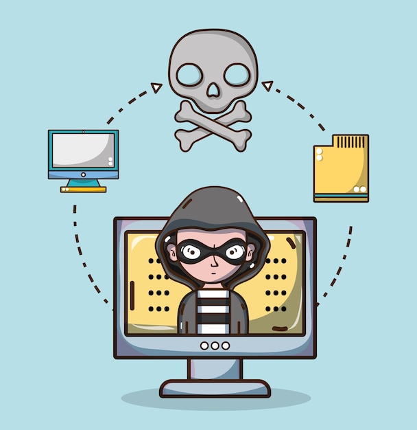 Hacker ve güvenlik sistemi teknolojisi