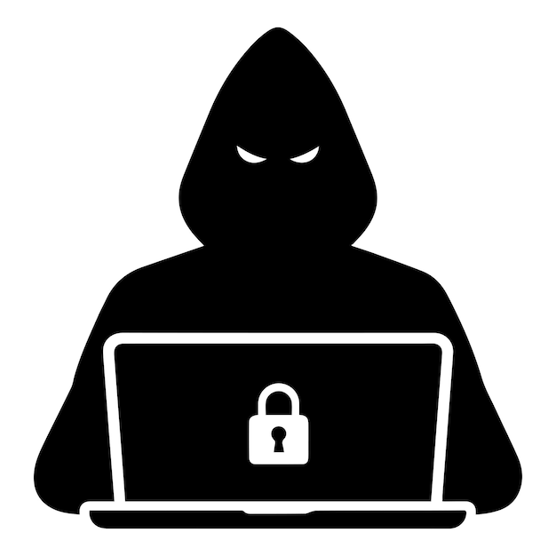 Hacker vector silhouette illustration