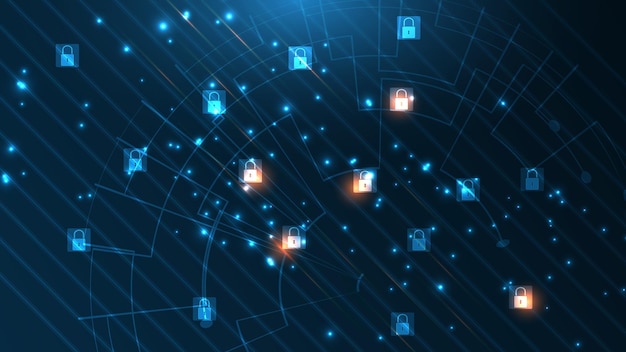 hængelås sikkerhed cyber digitalt koncept abstrakt teknologi baggrund beskytte system innovation