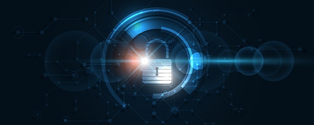 Hængelås Sikkerhed cyber digitalt koncept Abstrakt teknologi baggrund beskytter system innovation vektor illustration