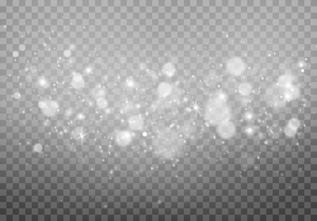 Hafif soyut parlayan bokeh ışıkları. Şeffaf arka planda izole edilmiş Bokeh ışıkları efekti.