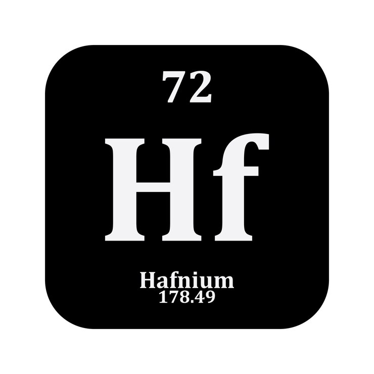 Vektör hafnium chemistry iconchemical element in the periodic table