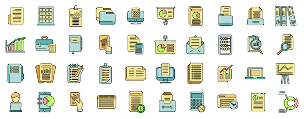 Hair colouring icons set vector color line