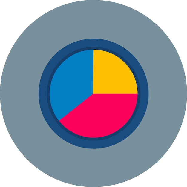 Half Pie Chart Flat Illustration
