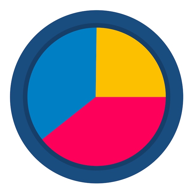 Half Pie Chart Flat Illustration