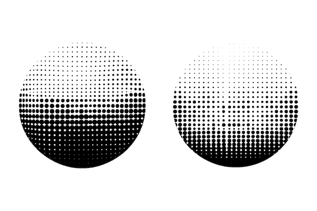 Half tone circle shape dot pattern monochrome modern texture black halftone decoration vector
