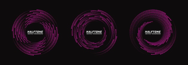 Halftone circle dotted frames.