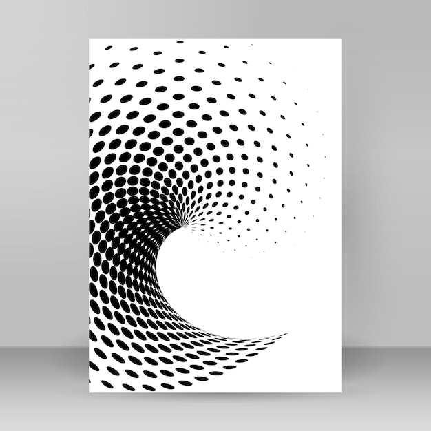 Halftone dot pattern circle swirl Design elements mockup poster11