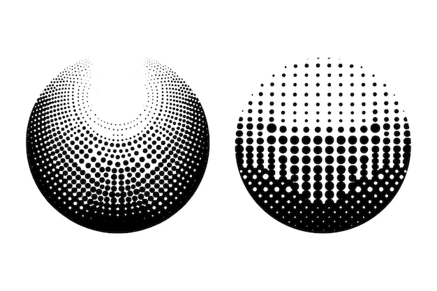 Halftone dot tone grunge effect abstract pattern texture vector graphic retro illustration gradient
