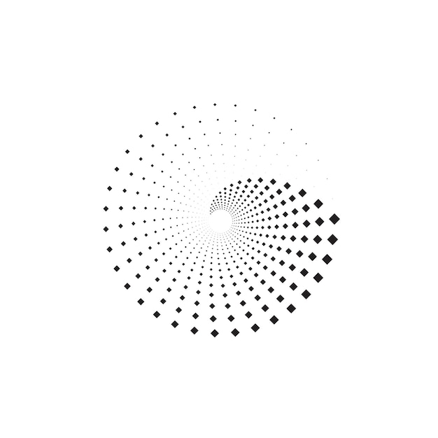Halftone dots circle texture Creative geometric pattern Abstract vector background