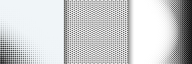 Halftone dotted patterns Pop art gradient background with circles Comic half tone radial texture