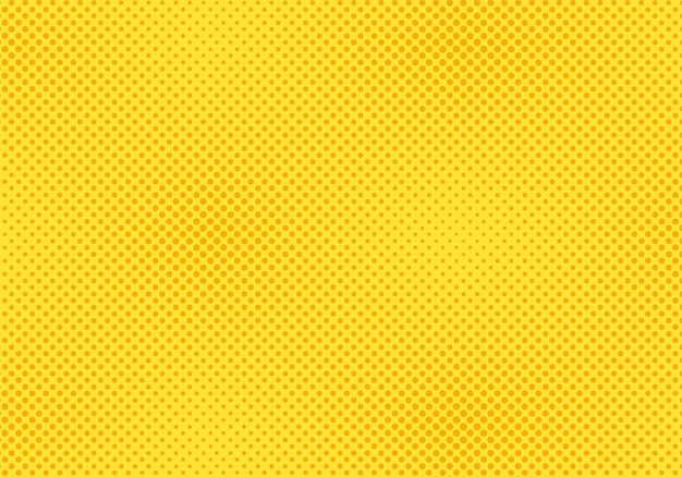 Halftone pop art pattern. Comic yellow texture. Vector illustration.