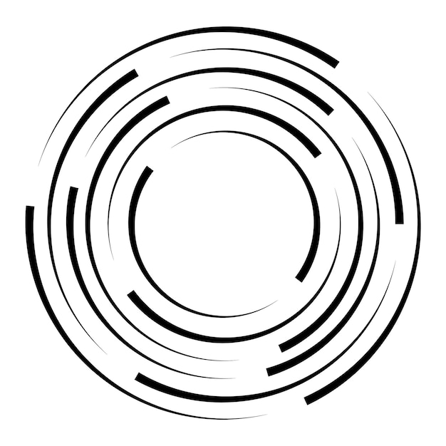 Halftone speed lines circle geometric art in circle form round swirl movement symbol halftone