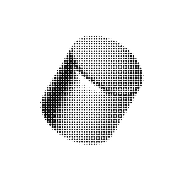 Halftone vector graphic of a 3D pill showcasing a modern pop art vibe Perfect for pharmacy health and design projects Bold monochrome dots bring vintage comic style to life