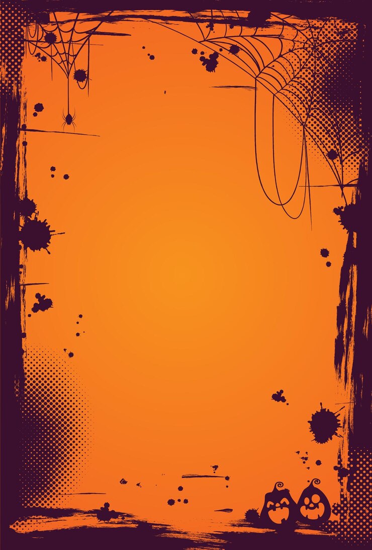 Vektor halloween background featuring a grunge border pumpkin and subtle spider web design