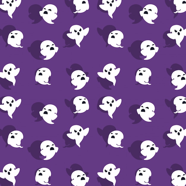 Halloween card with ghost pattern background