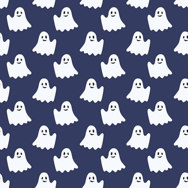 Halloween ghost pattern background vector