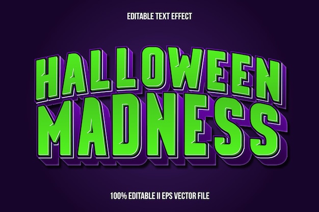 Halloween Madness Editable Text Effect 3d Emboss Gradient Style