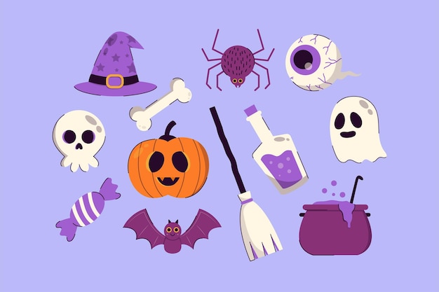 Halloween Spooky and Horror Illustration Set