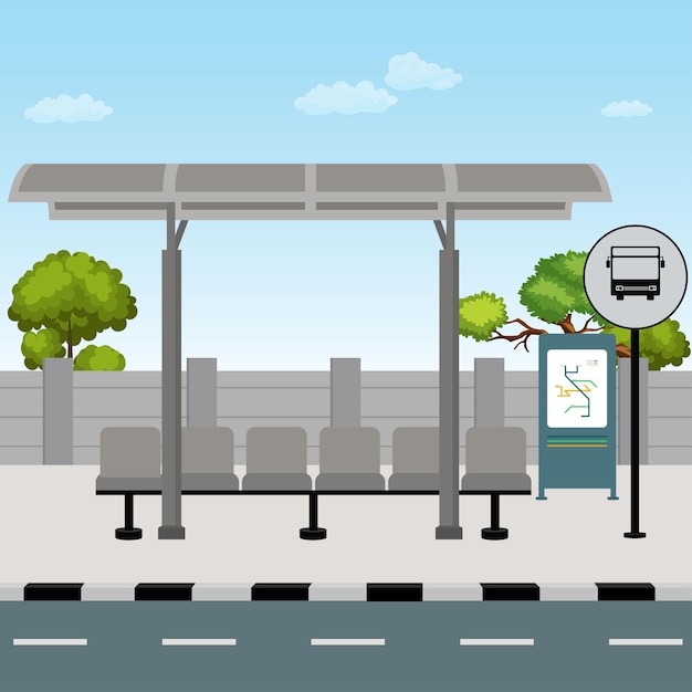 Halte bus vector
