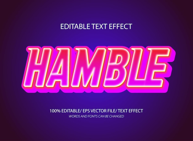 Hamble 3d editable text effect template