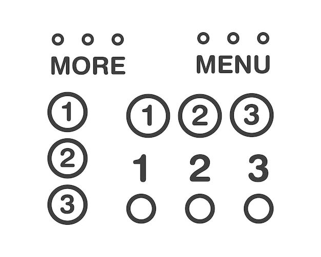 Hamburger-menuikonknapper, hjemmeside, UI-navigation, mobilapp, vektor-elementer, user interface-ikoner