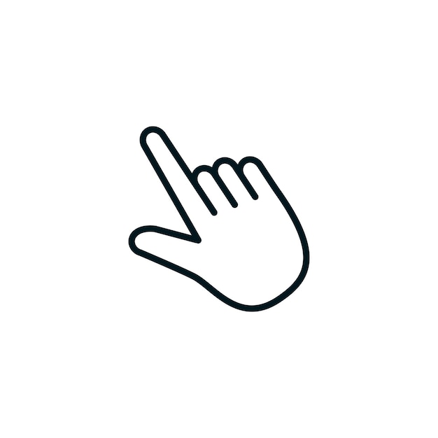 Hand click finger pointer icon vector logo design template