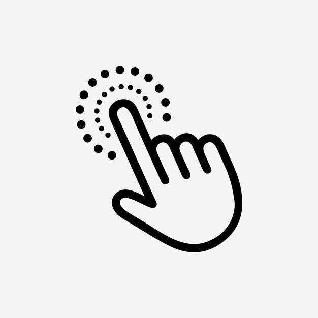 Hand clicking icon Vector pointer finger click