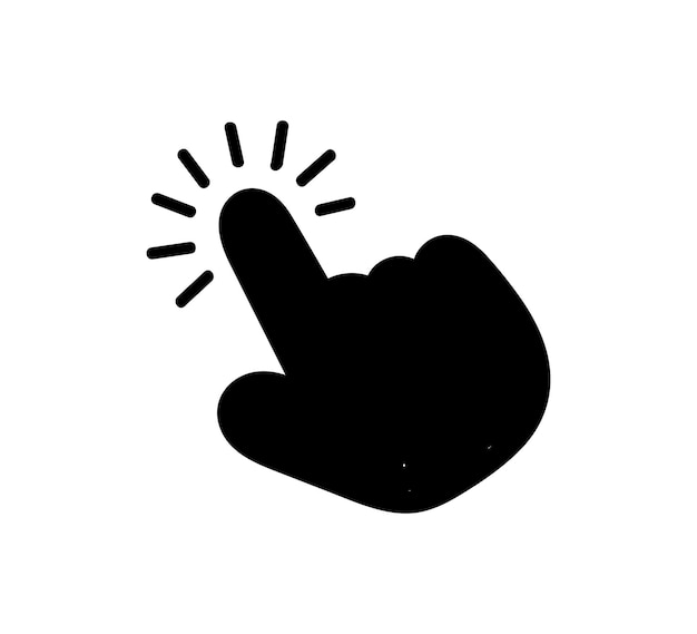 hand draw doodle Click Hand cursor Icon