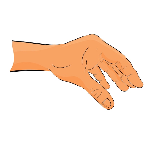 hand draw sketch gesture using red tuxedo hand holding picking take or receive something