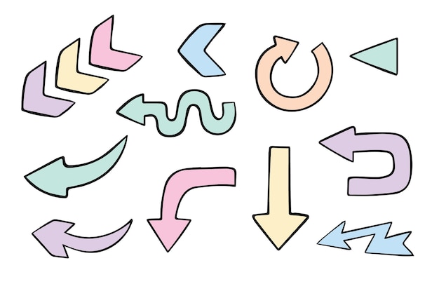 Hand drawing doodle arrows