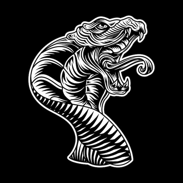 Hand drawing style snake head illustration