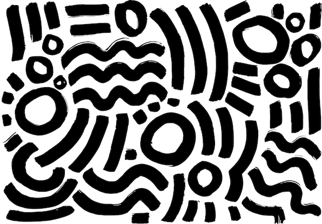 Hand drawn abstract brush contemporary pattern