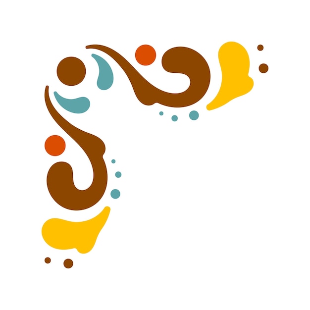 hand drawn abstract groovy frame design element vector
