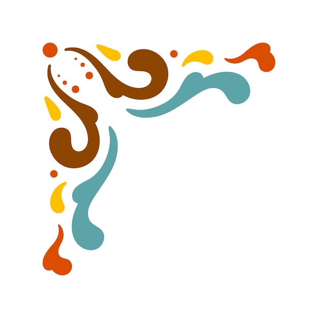 hand drawn abstract groovy frame design element vector
