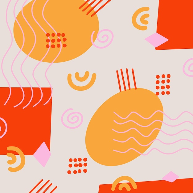 Hand drawn abstract vibrant element pattern