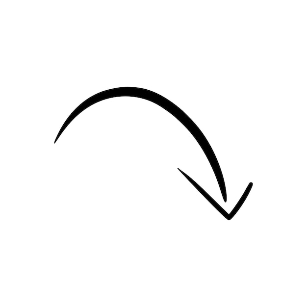 Hand drawn arrow icon Black Hand drawn arrow icon on white background Vector illustration