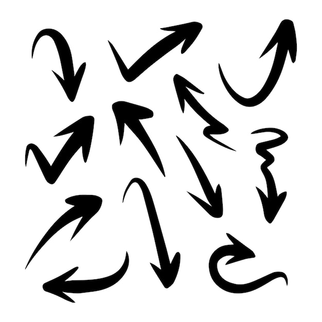 hand drawn arrow set Doodle vector illustration eps 10