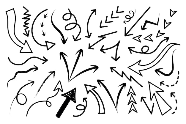 Hand drawn arrow set.