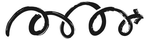Hand drawn arrow swirl doodle in grungy style