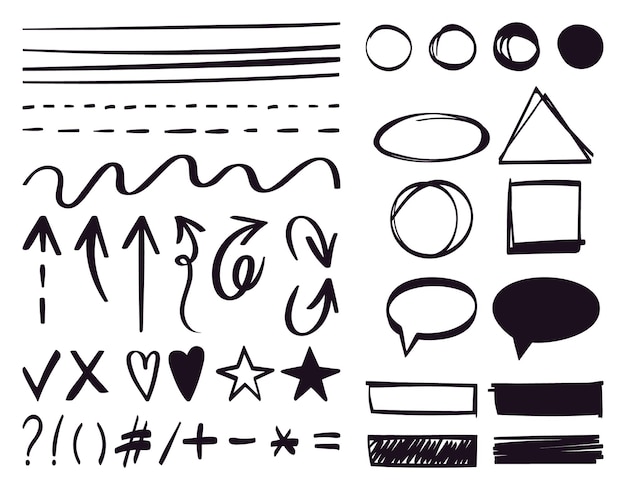 Hand drawn arrows and text elements