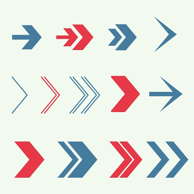 Hand drawn arrows set. flat minimalist design