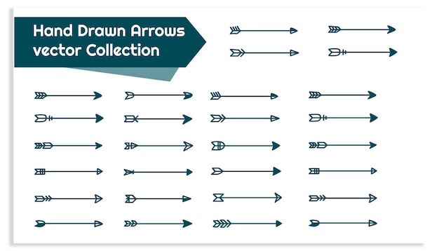 hand drawn arrows vector collection