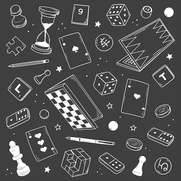 hand drawn board games pattern sketch doodle