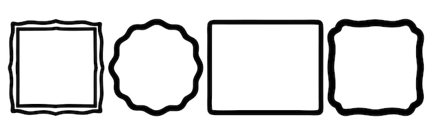 hand drawn corner frames vector and various abstract frame vector
